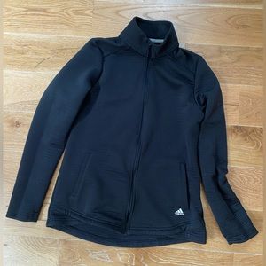 Adidas golf black ribbed athletic zip up